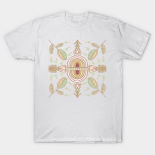 Rainbow No. 9- golden floral pattern T-Shirt